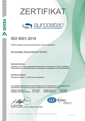ISO 9001:2015 Zertifikat deutsch